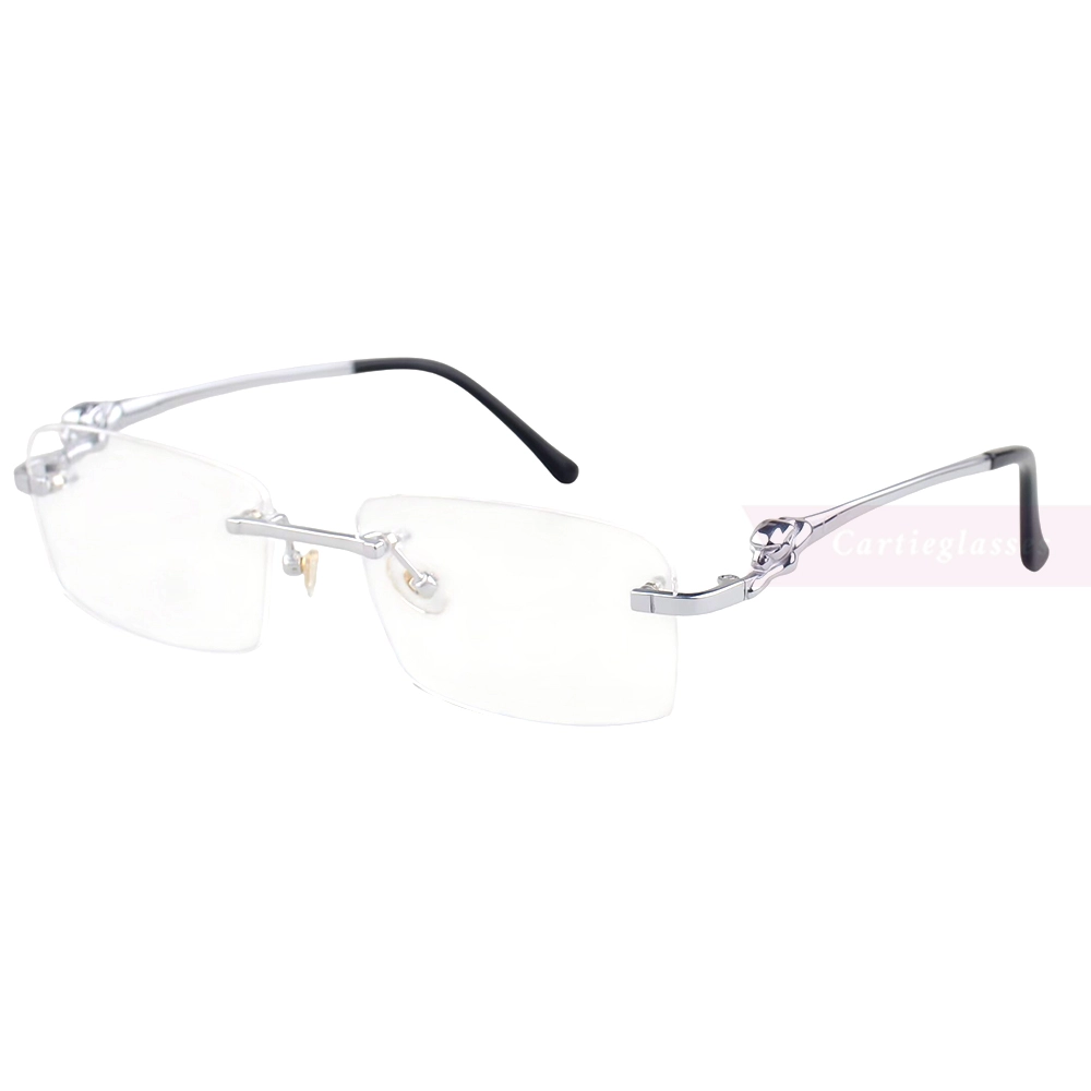 Cartier PANTHèRE Cateye Design Titanium Rimless Eyeglasses CT0281O (11)