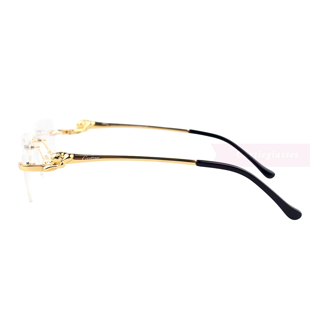 Cartier PANTHèRE Cateye Design Titanium Rimless Eyeglasses CT0281O (5)