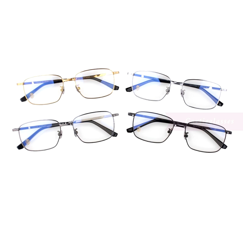 Cartier Santos De Double Bridge Titanium Full Frame Eyeglasses CT0320 (1)