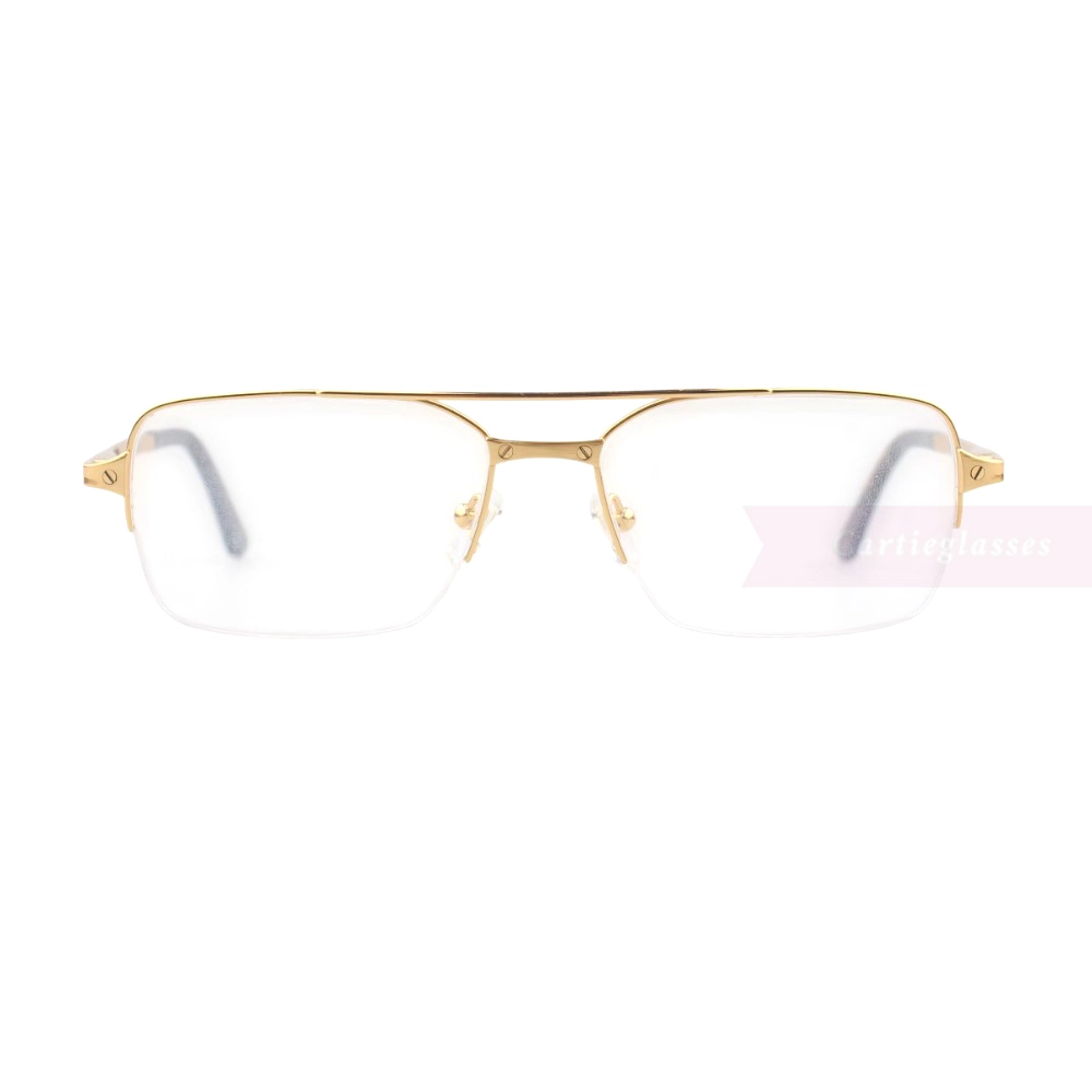 Cartier Santos De Titanium Double Bridge Half Frame Eyeglasses CT0308O (2)