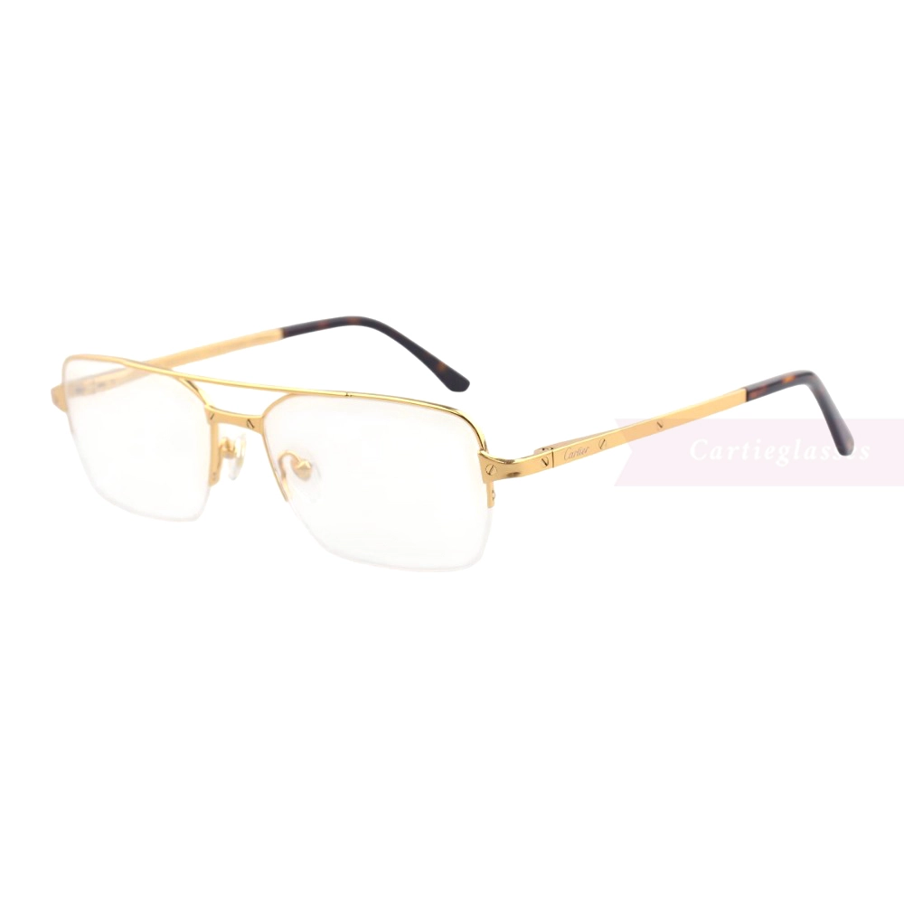 Cartier Santos De Titanium Double Bridge Half Frame Eyeglasses CT0308O (3)