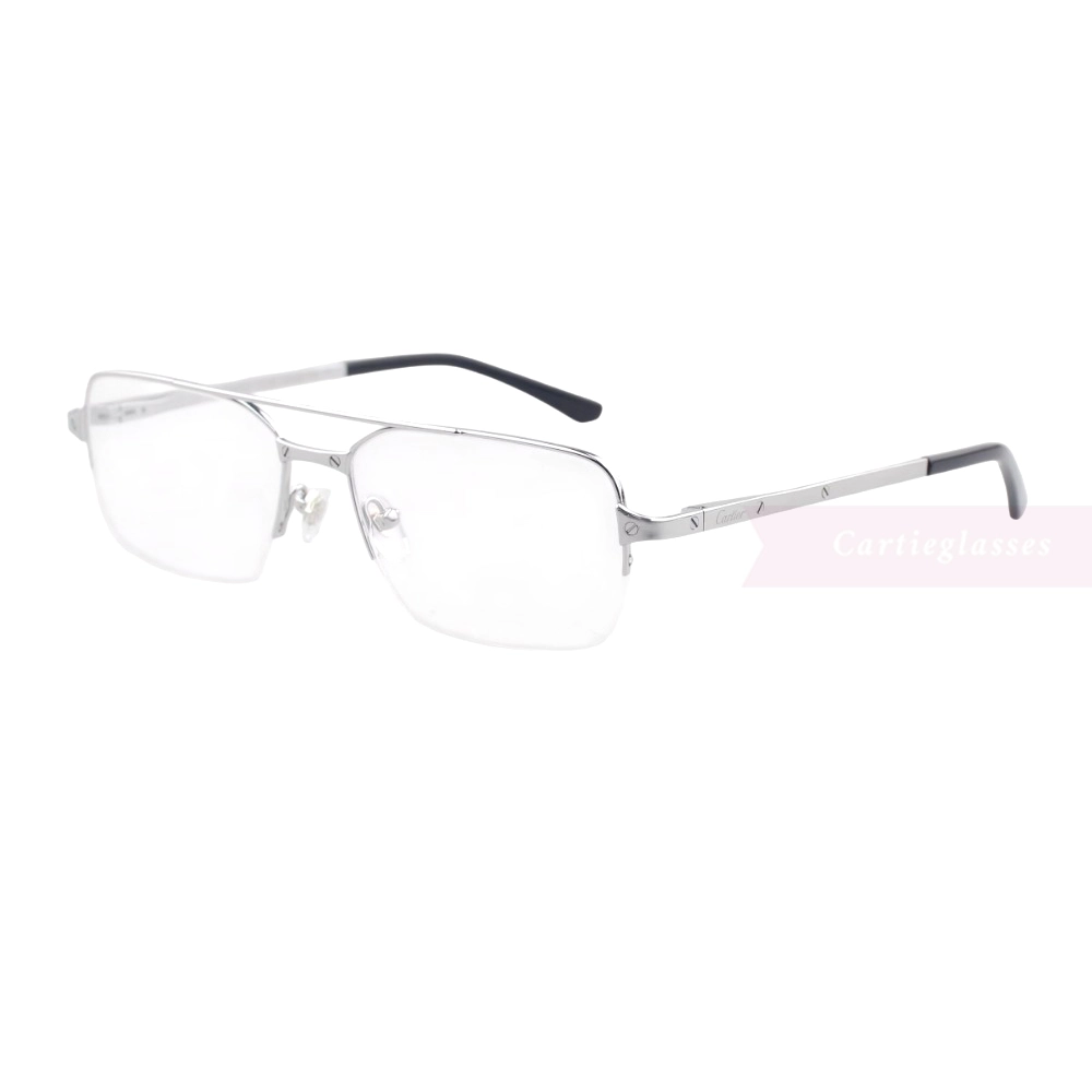 Cartier Santos De Titanium Double Bridge Half Frame Eyeglasses CT0308O (5)