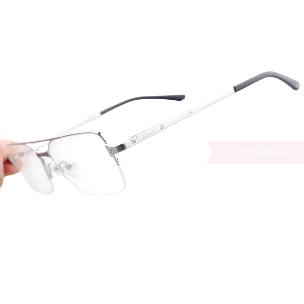 Cartier Santos De Titanium Double Bridge Half Frame Eyeglasses CT0308O (6)