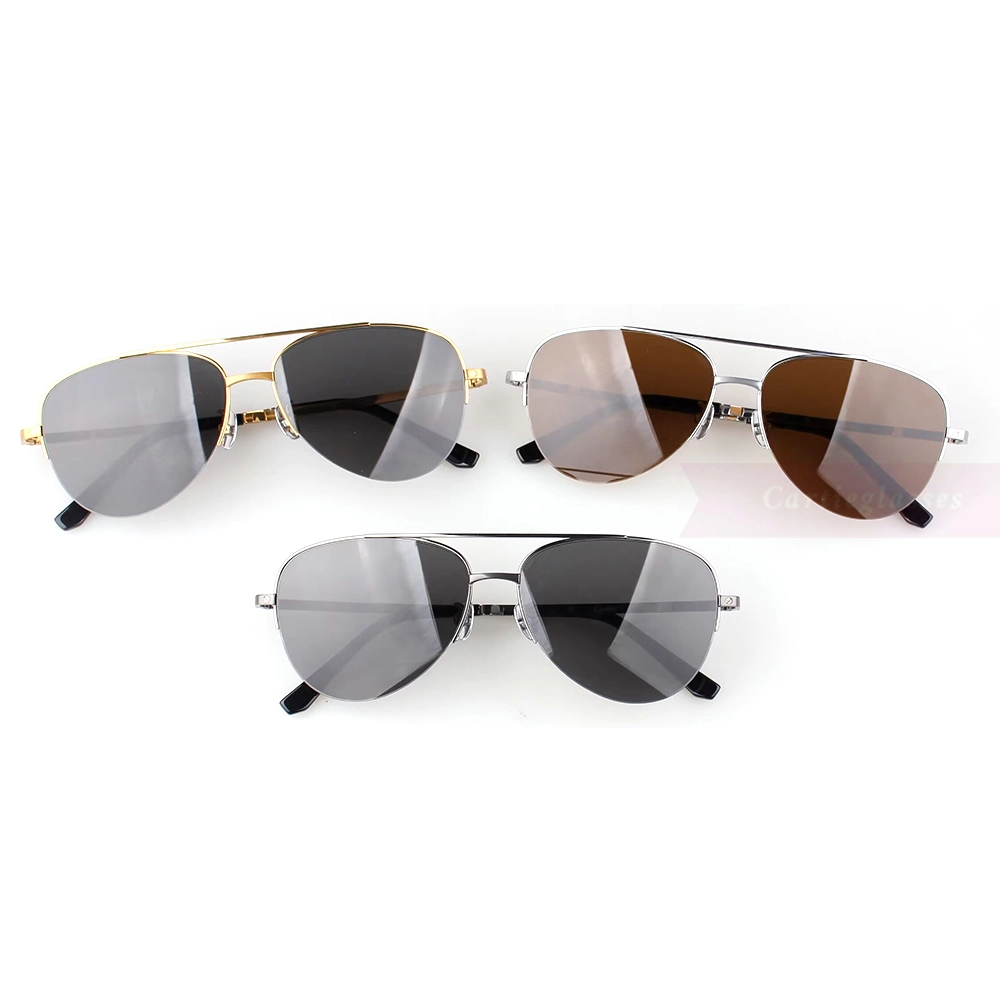 Cartier Santos De Titanium Pilot Double Bridge Half Frame Sunglasses CT0256O (1)