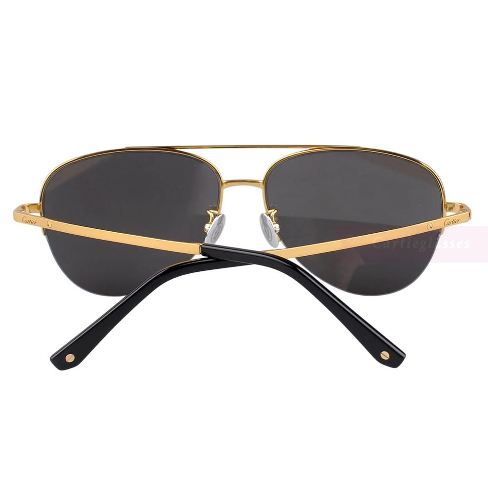 Cartier Santos De Titanium Pilot Double Bridge Half Frame Sunglasses CT0256O (6)