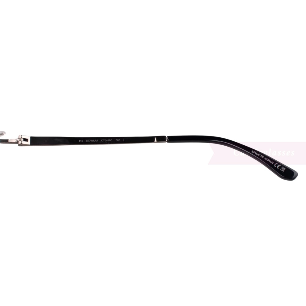 Cartier Santos De Wide Rectangle Titanium Rimless Eyeglasses CT0407O (4)