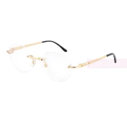 Cartier Santos De Wide Rectangle Titanium Rimless Eyeglasses CT0408O (10)