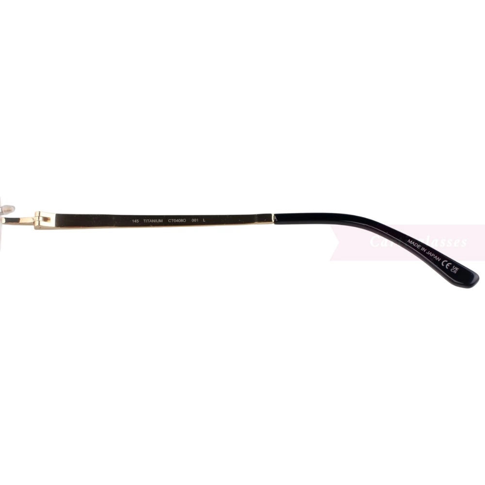 Cartier Santos De Wide Rectangle Titanium Rimless Eyeglasses CT0408O (7)
