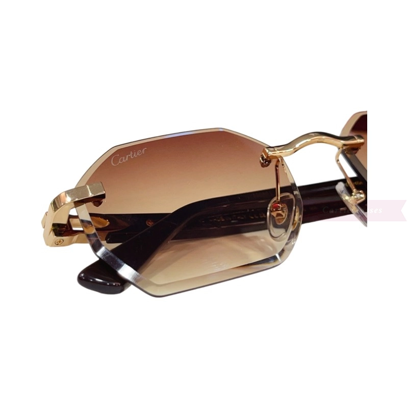 Cartier C Decor Cut Lenses Rimless Sunglasses CT0439S (5)