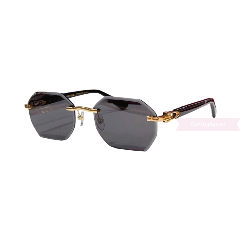Cartier C Decor Cut Lenses Rimless Sunglasses CT0439S (7)