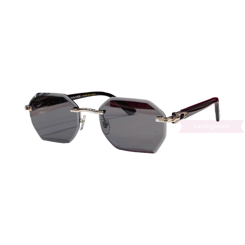 Cartier C Decor Cut Lenses Rimless Sunglasses CT0439S (9)