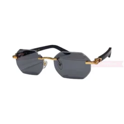 Cartier C Decor Cut Lenses Wooden Rimless Sunglasses CT0439S (8)