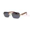 Cartier Première De Wooden Rimless Sunglasses CT0362s (2)