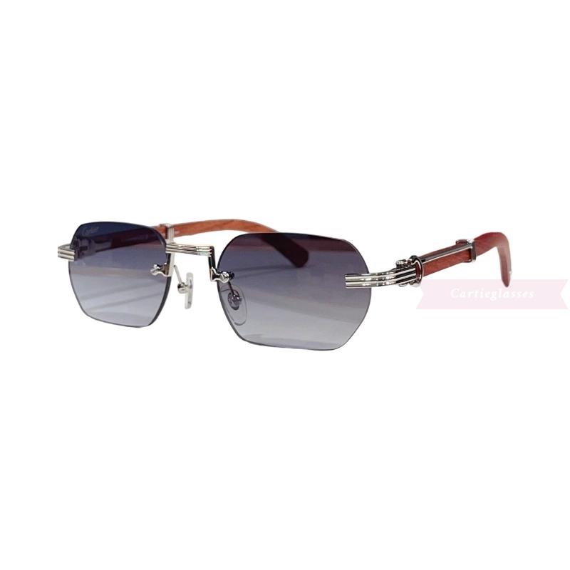 Cartier Première De Wooden Rimless Sunglasses CT0362s (6)